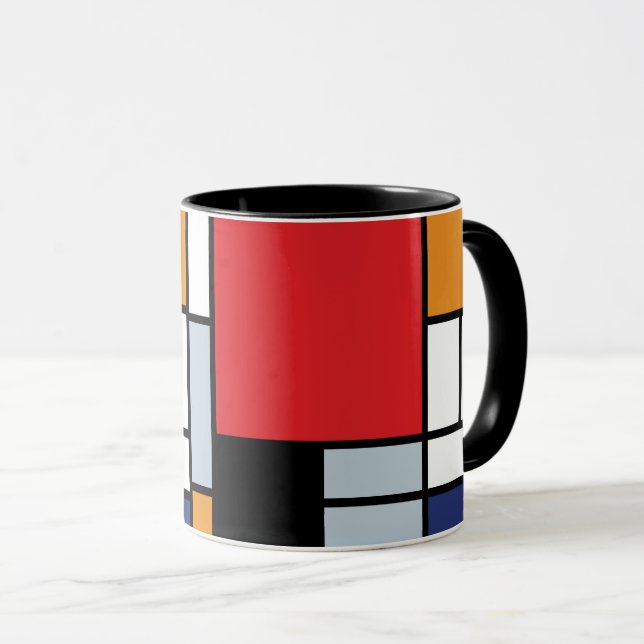 Mug Piet Mondrian - Composition avec grand plan rouge (Devant droit)