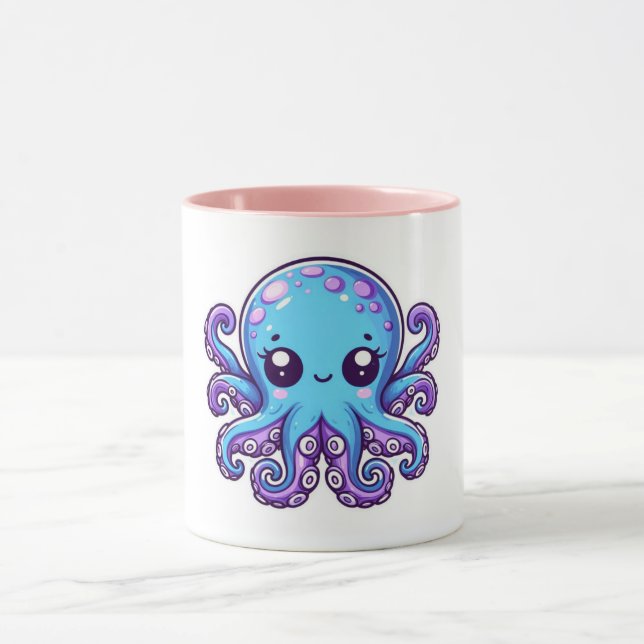 Mug Pieuvre bleue mignonne (Centre)