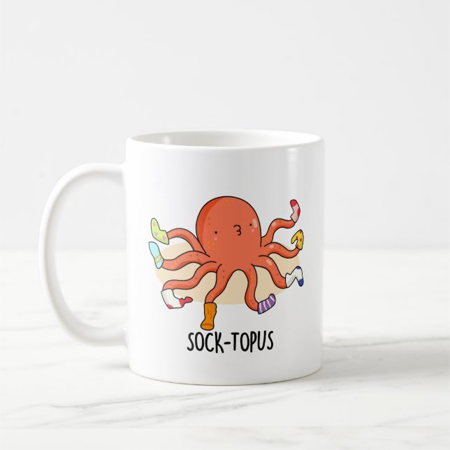 Mug Pieuvre Drôle Avec Chaussettes Pun (Gauche)