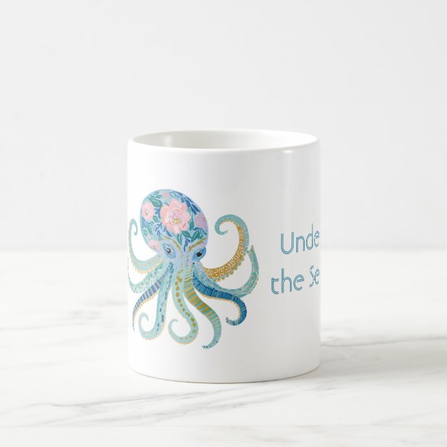 Mug Pieuvre Florale Bleue (Centre)
