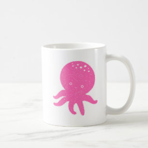 Mug Pieuvre rose pâle vieille impression