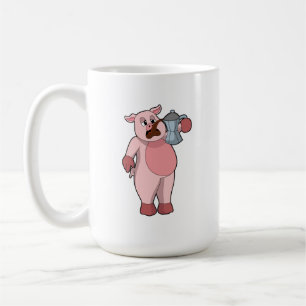 Mug Pig with coffee pot