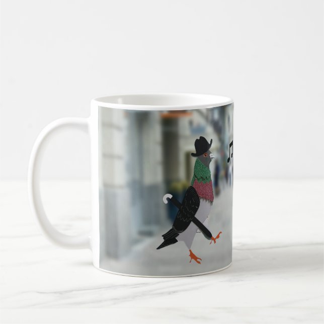 Mug Pigeon en ville drôle (Gauche)
