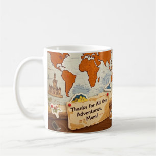 Mug Piges et points de repère de la carte mondiale