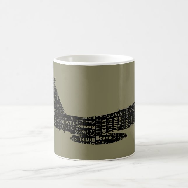 Mug Pilote d'alphabet phonétique de chasseur militaire (Centre)