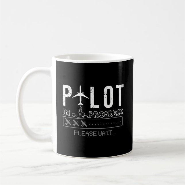 Mug Pilote En Cours Drôle Futur Pilote Aéronautique (Gauche)