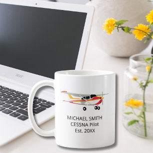 Mug Pilote Étudiant Premier Solo Cessna Photo Personna