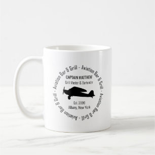 Mug Pilote Grill Master Bartender Aviation Bar & Grill