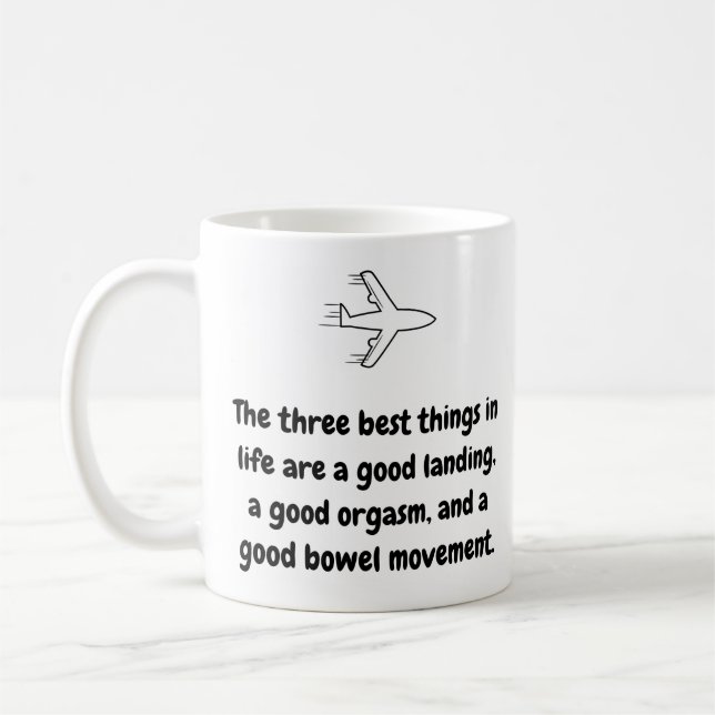 Mug Pilote - Les trois meilleures choses Mug en cé (Gauche)