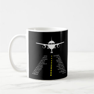 Mug Pilotes avion pilote phonétique Alphabet pilote