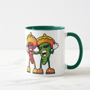 Mug Piments chauds caricaturaux