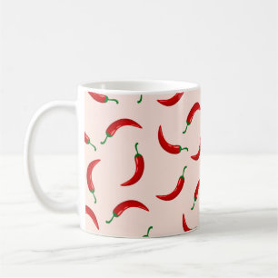 Mug Piments rouges sur arrière - plan de couleur clair