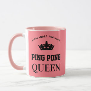 Mug Ping Pong Queen Nom personnalisé