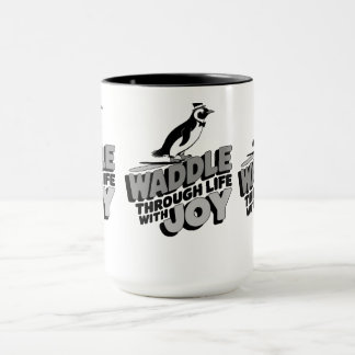 Mug Pingouin amusant à travers la vie avec Joy Design