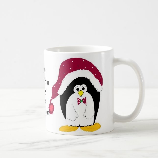 Mug Pingouin cool dans un Casquette rouge (Droite)