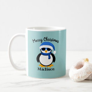 Mug Pingouin cool mignon Noël hiver Personnaliser Cof