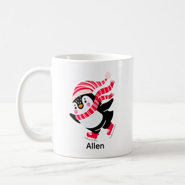 Mug Pingouin de Noël dans un Casquette et écharpe sur  (Gauche)