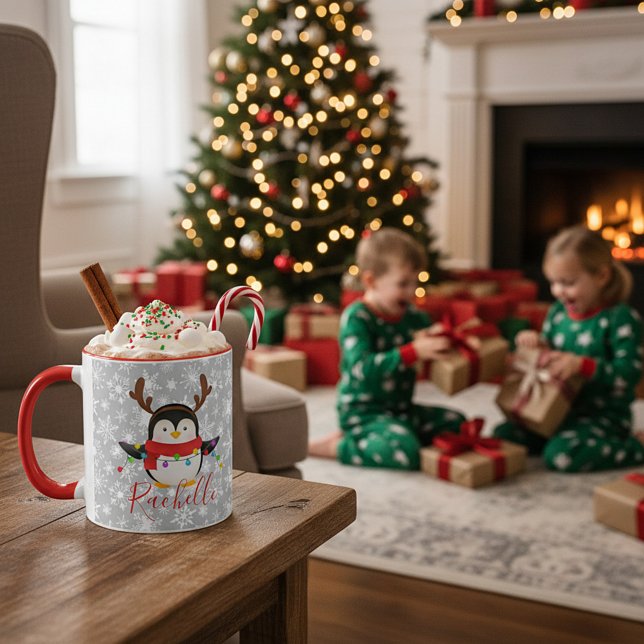 Mug Pingouin de Noël personnalisé (Créateur téléchargé)