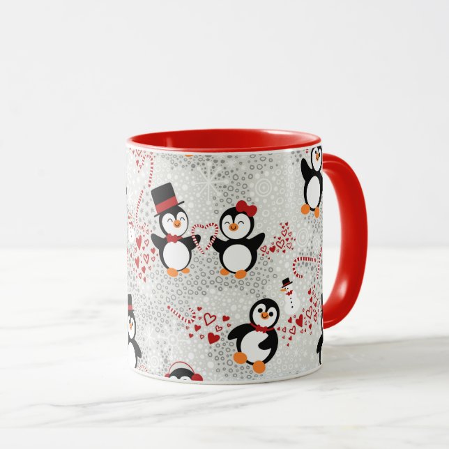 Mug Pingouin de Noël très fin (Devant droit)