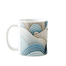 Pingouin En Crème Bleu Vagues Abstraites