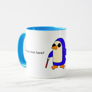 Mug Pingouin mignon bébé avec personnalisation Canne
