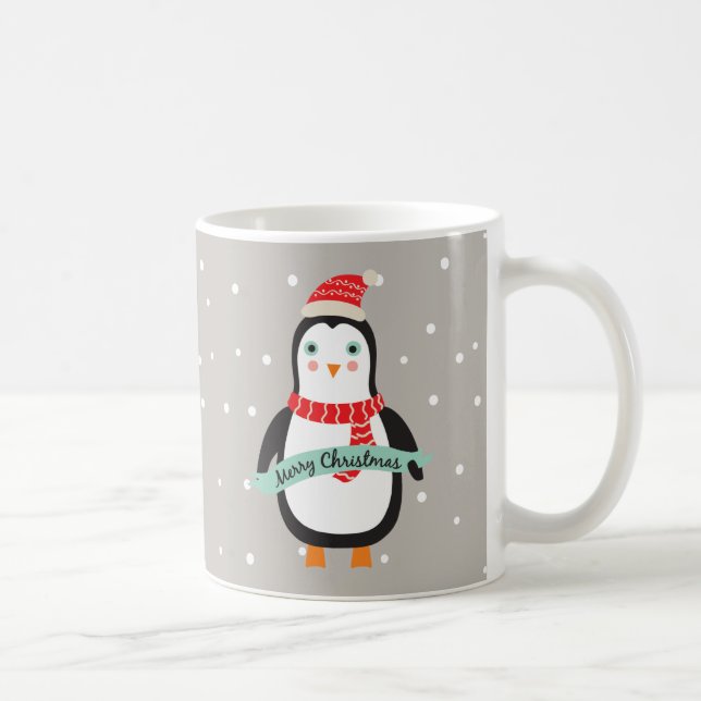 Mug Pingouin mignon de Noël de Pesonalized petit (Droite)