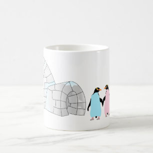 Mug Pingouins roses et bleus à l'igloo