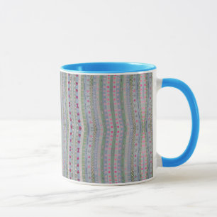 Mug Pink and Green Pretty Hearts Motif