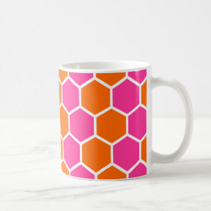 Mug "Pink And Orange Honeycomb"