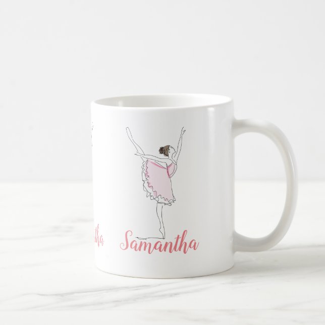 Mug Pink Ballerina Girl personnalisée  (Droite)