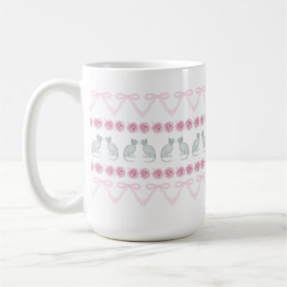 Mug Pink Bows and Grey Kittens
