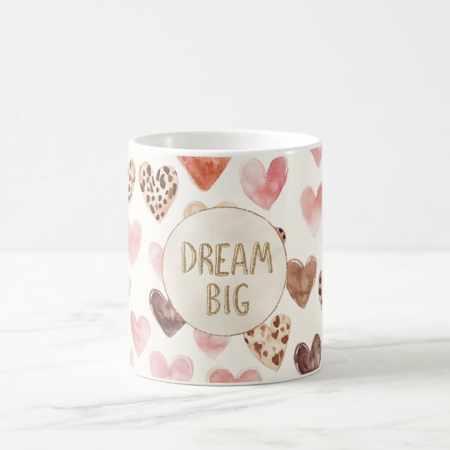 Mug Pink Brown Leopard Hearts Gold Parties scintillant (Centre)