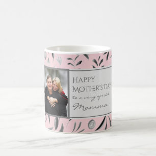 Mug PINK Floral personnalisé photo MOMMA