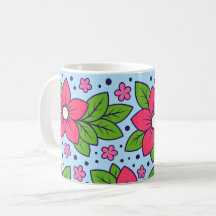 Pink Florals with Bold Petals and Green Leaves