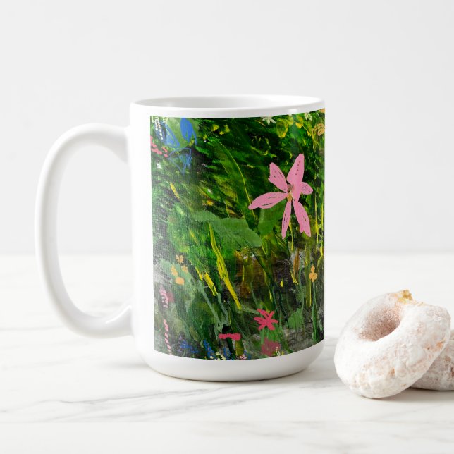 Mug Pink FlowerMug (Avec donut)