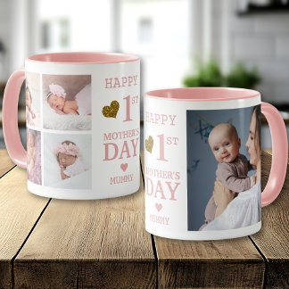 Mug Pink Happy First Mother's Day Mummy 5 Photo  