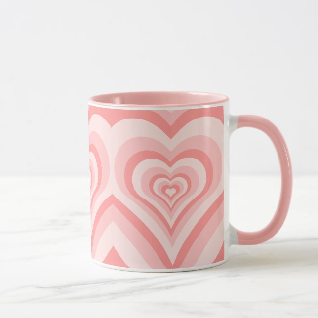 Mug Pink Heart Gradient Pattern – Cute Girly Love (Droite)