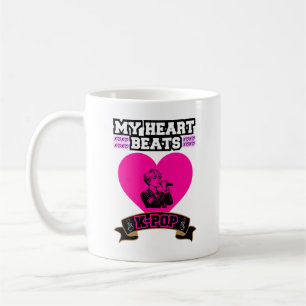 Mug Pink Heart Idol chanter KPop Music Love Design