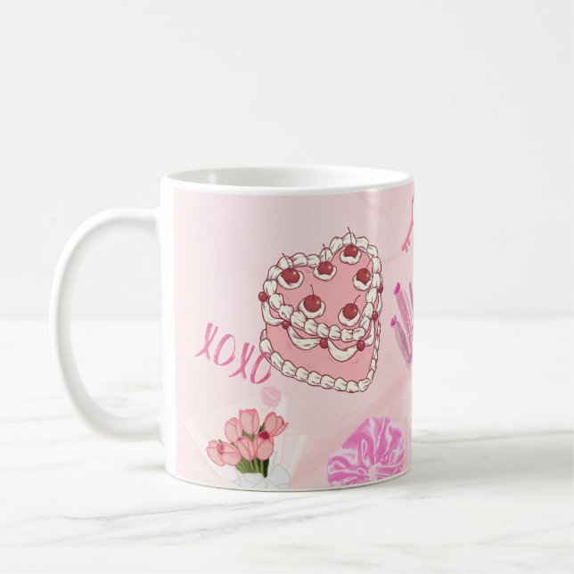 Mug Pink Kawaii girly Tote Bag. (Gauche)
