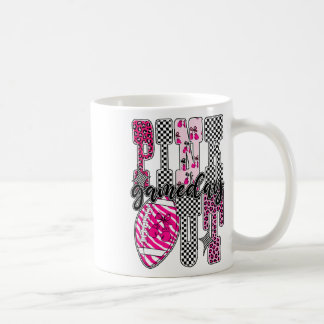 Mug Pink Out Footbyll Jour À damiers cancer du sein