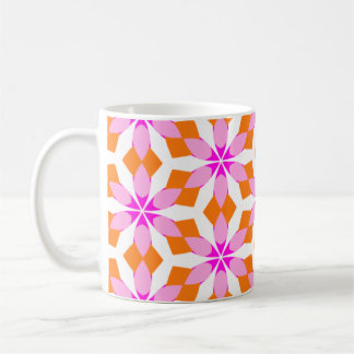 Mug  Pink Purple and Orange Floral Geometric 