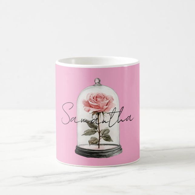 Mug Pink Rose in Glass (Centre)