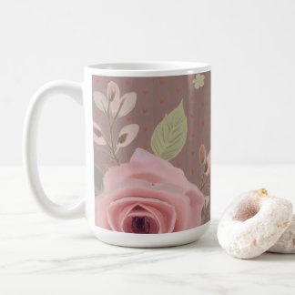 Mug Pink Rose With Typography