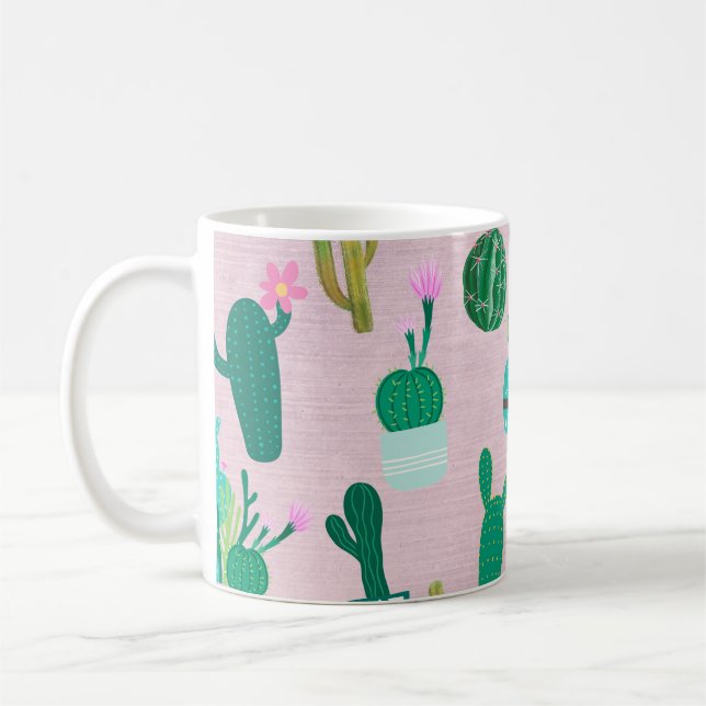 Mug Pink Rustique Sud-Ouest Cactus Plantes (Gauche)