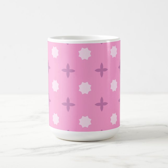 Mug Pink Star Petal Dot Pattern (Centre)