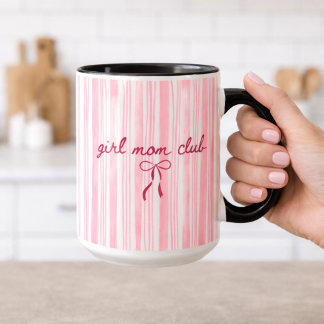 Mug Pink Stripe Girl Mom Club 