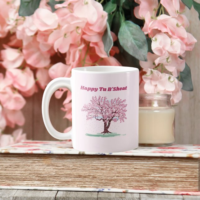 Mug Pink Tree Happy Tu B'shvat (Créateur téléchargé)