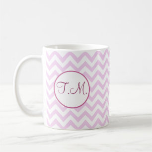 Mug Pink Zigzag Monogrammé