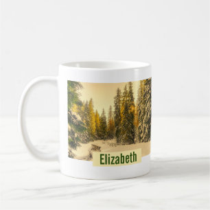 Mug Pins couverts de neige Forêt Nature Photo