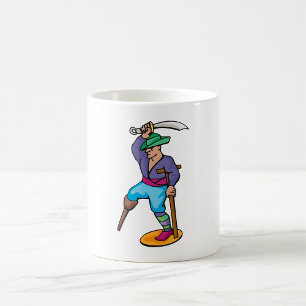 Mug Pirate avec Jambe de Bois et Épée